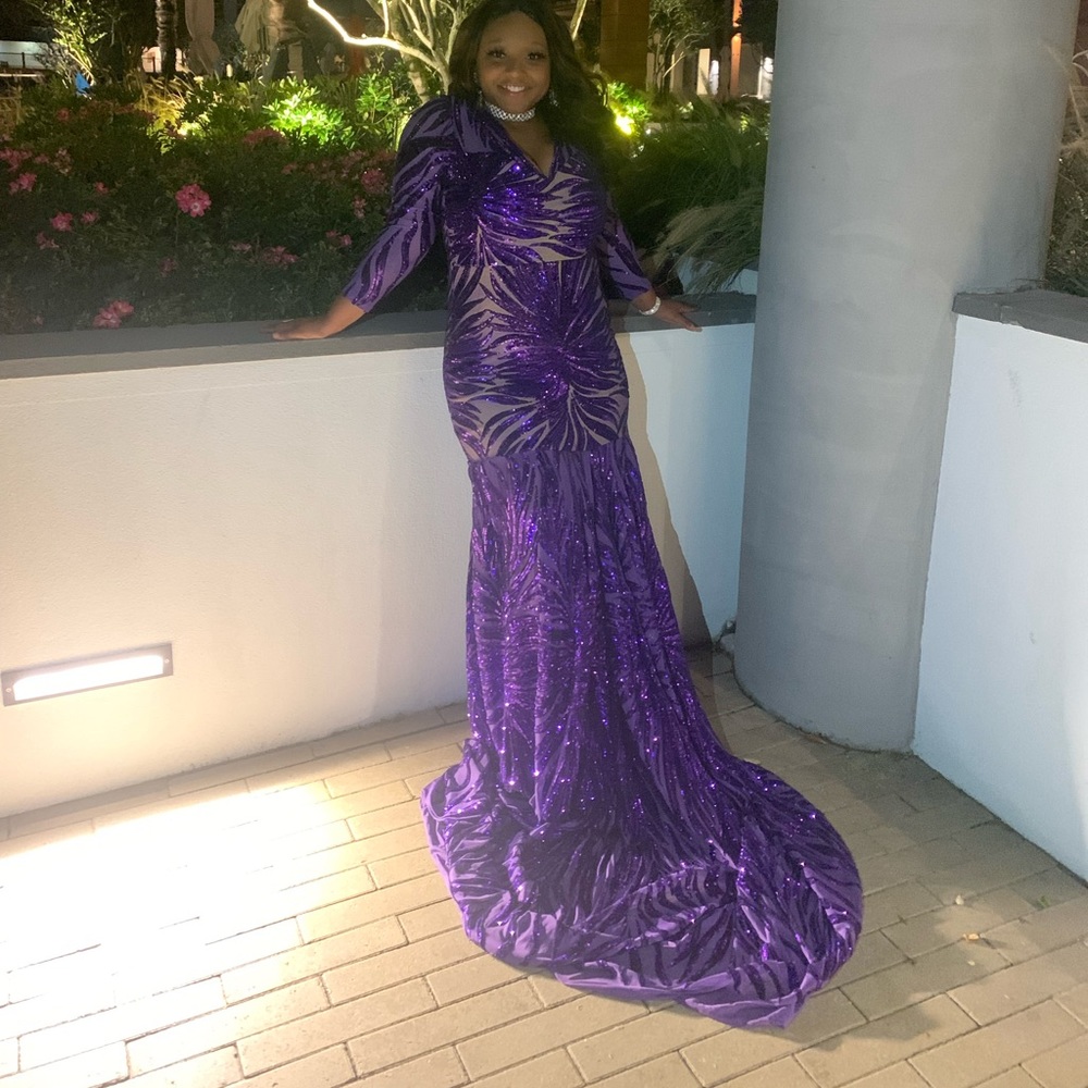 Purple Sparkle Prom Dress